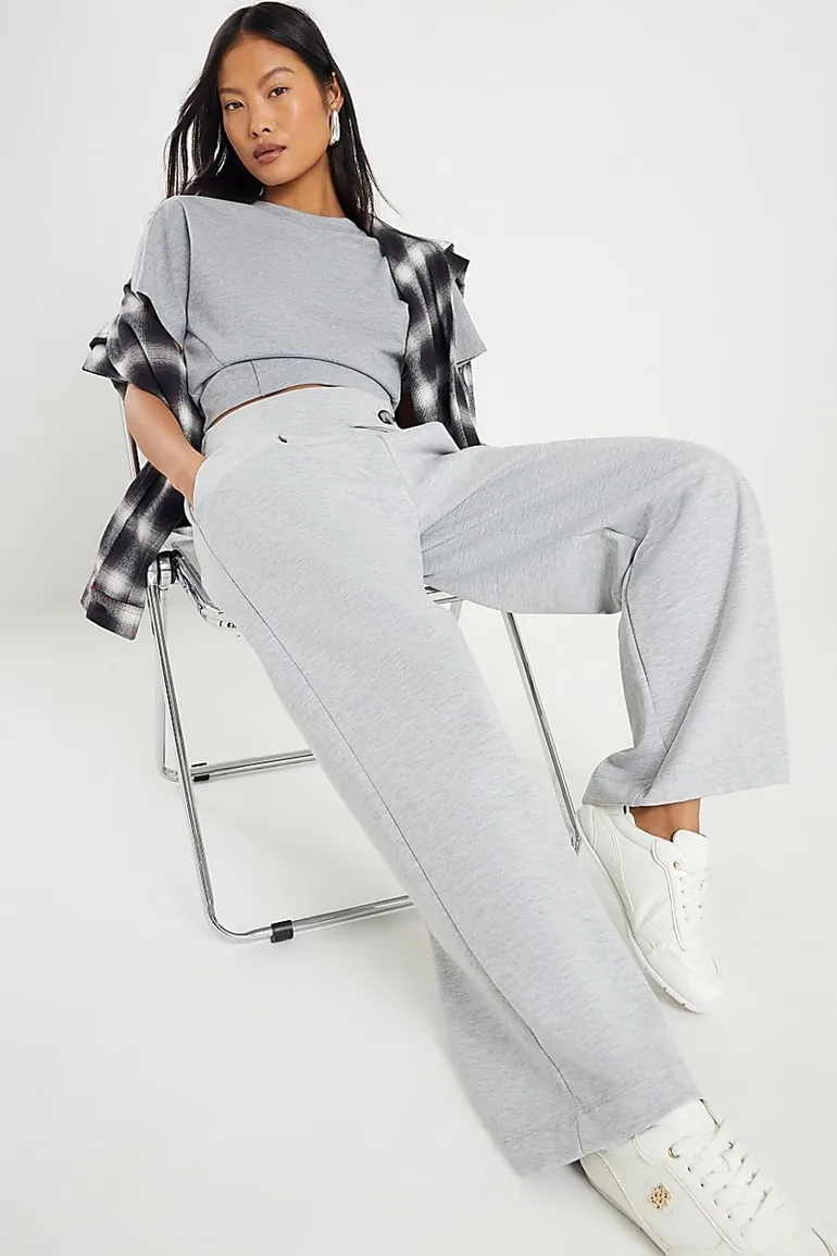 Petite Grey Tailored Trousers - 1