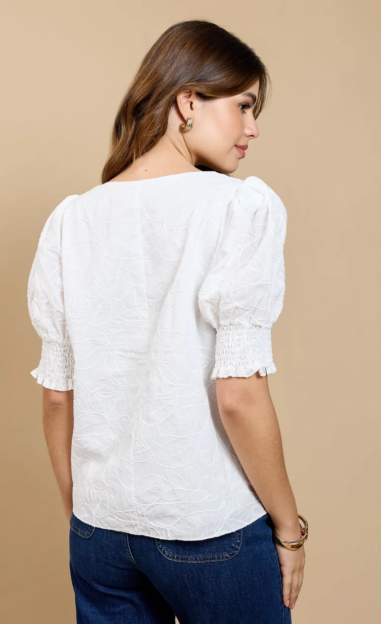 White Embroidered Top by Vicky Pattison - 2