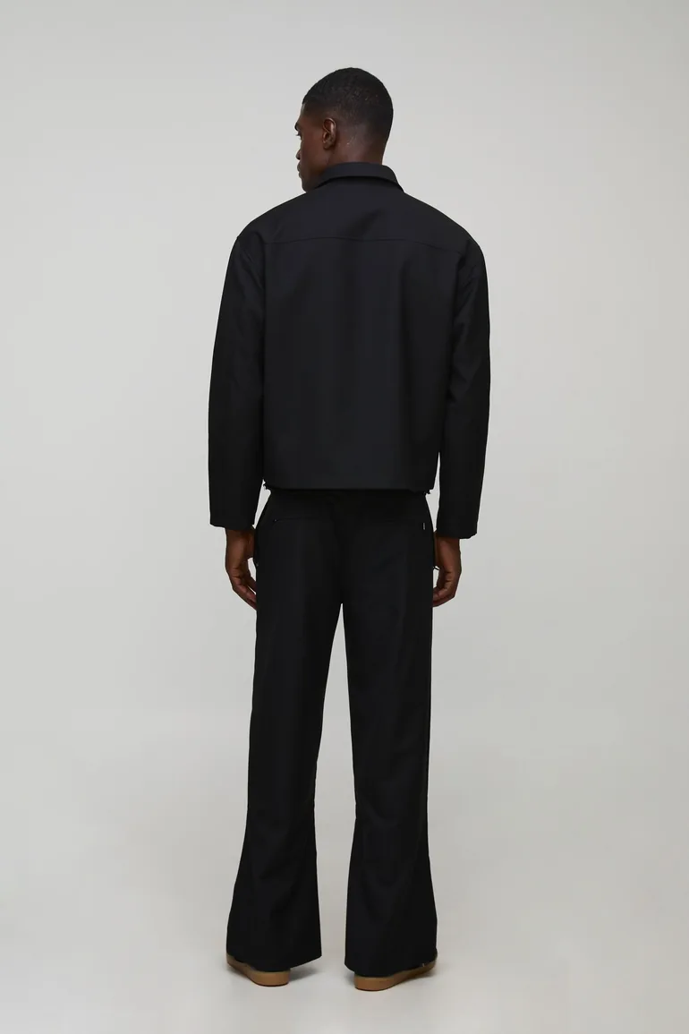 Regular Smart Tailored Harrington Jacket - black - 1