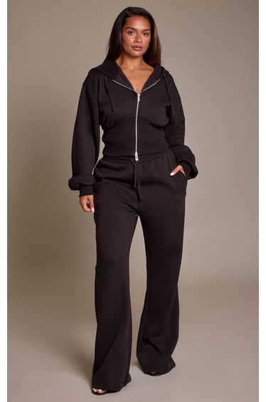 Shape Black Tie Front Straight Leg Joggers