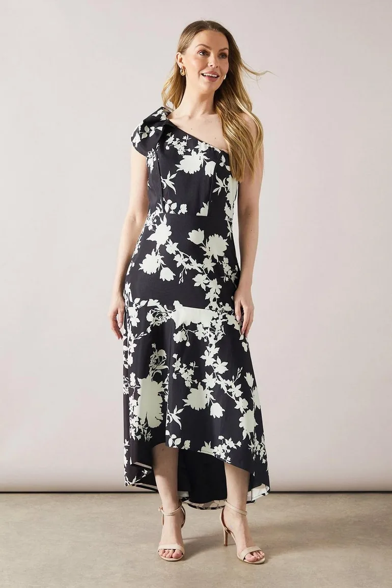 Printed Floral Ruffle Midaxi Dress