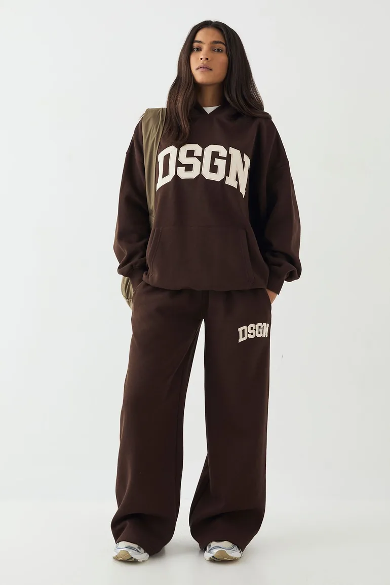 DSGN Studio Cord Applique Straight Leg Jogger - dark chocolate - 2
