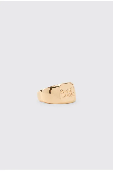 Good Luck Signet Ring - gold