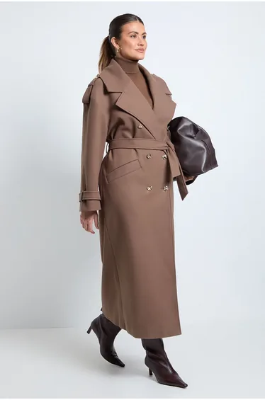 Wide Lapel Trench Coat