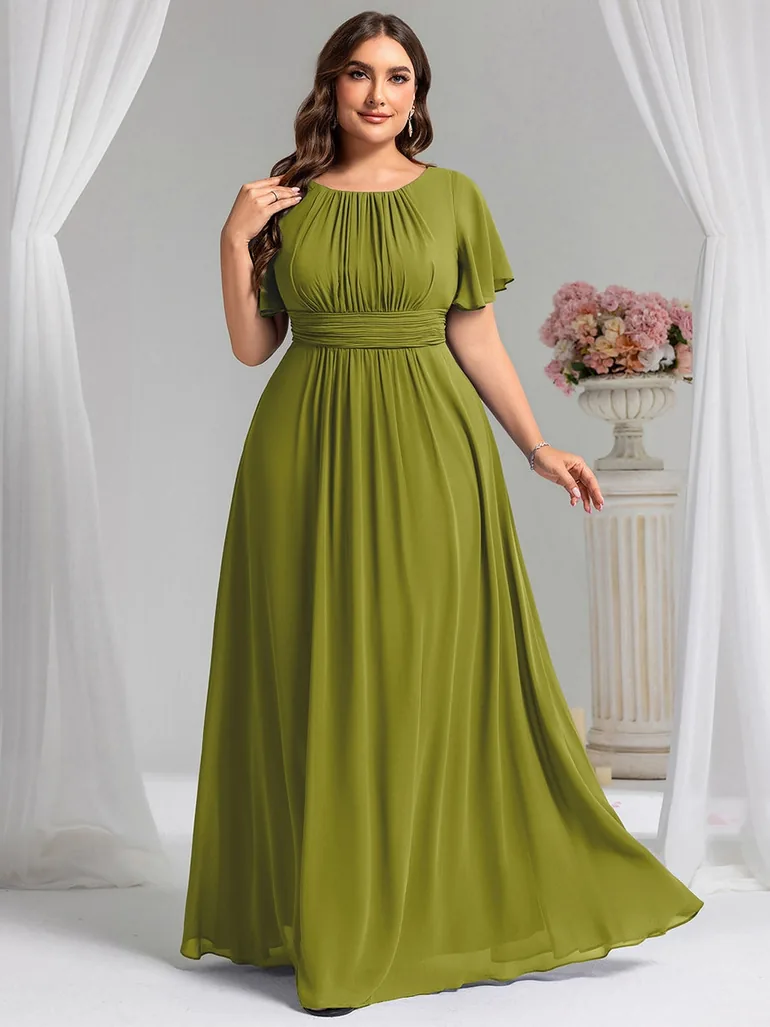 ever KIMORA|Maxi Chiffon Ruffles Sleeve Wedding Guest Dress - 5