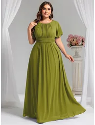 ever KIMORA|Maxi Chiffon Ruffles Sleeve Wedding Guest Dress - 5