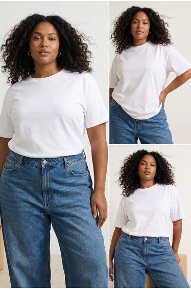 White White 3-Pack Large Size T-shirt