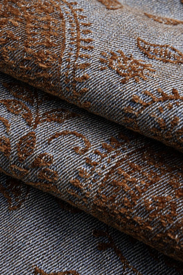 Floral Embroidery Zipper Straight Pants - 3
