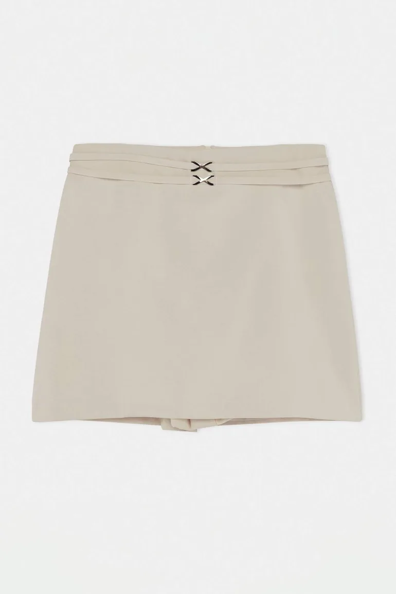 Ecru Woven Plus Size Skirt - 2