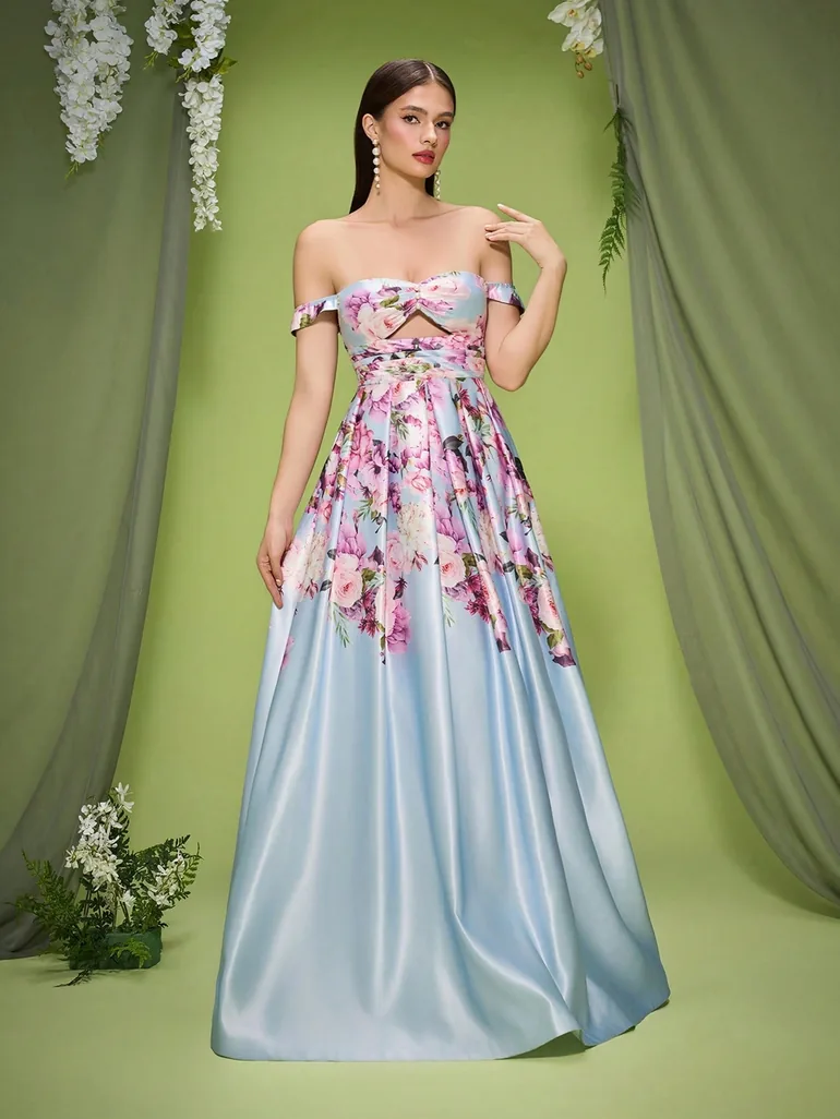 Leely Elegant Off The Shoulder Sleeveless Evening Gown - 5