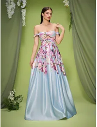 Leely Elegant Off The Shoulder Sleeveless Evening Gown - 5