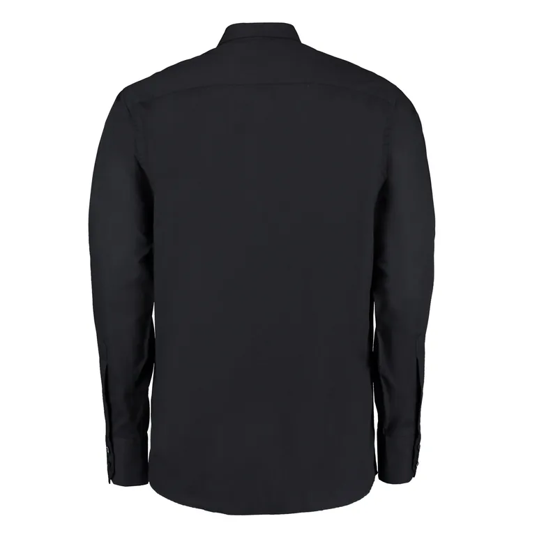 Kustom Kit Mens City Business Long-Sleeved Formal Shirt - Black - 1