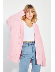Glamorous Pretty Pink Knit Cardigan