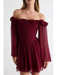 Dress - Burgundy - Skater - 6
