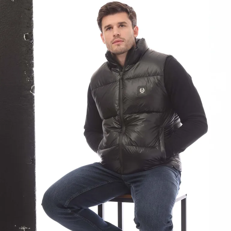 Men's Belstaff Down Filled Ripstop Resolve Gilet in Black - 3
