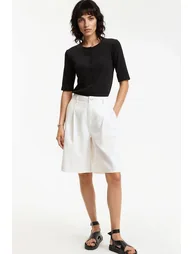 Short Sleeve Button-Down Crew Neck T-Shirt