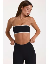 Soft Active Bandeau Sports Bra in Black - 1