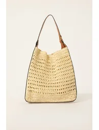 HAND KNITTED STRAW SHOULDER BAG