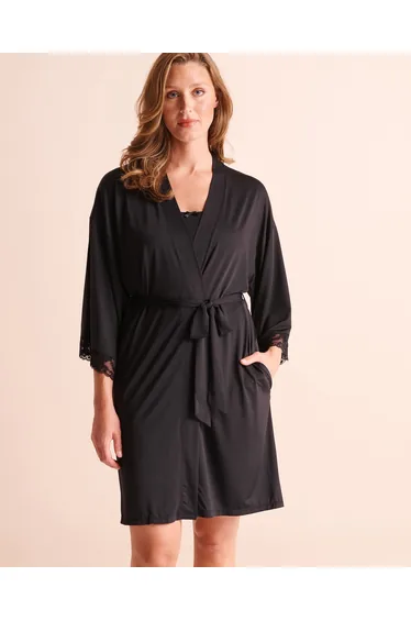 Lace-Trim Kimono