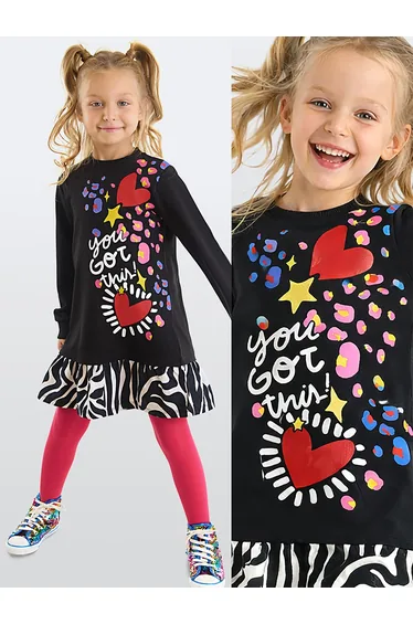 Zebra Heart Girl's Dress