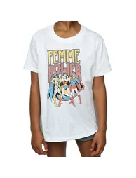 DC Comics Girls Femme Power Cotton T-Shirt - White - 1