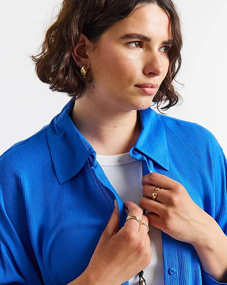 Simply Be Oversized Crinkle Shirt - 1