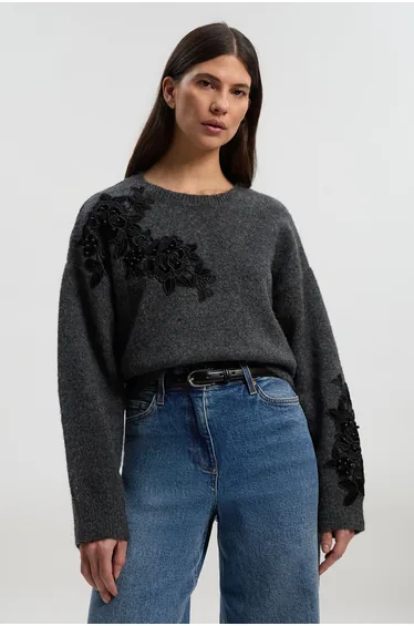 Lace Embellished Cosy Jumper