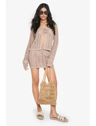 Crochet Mini Skirt - mocha