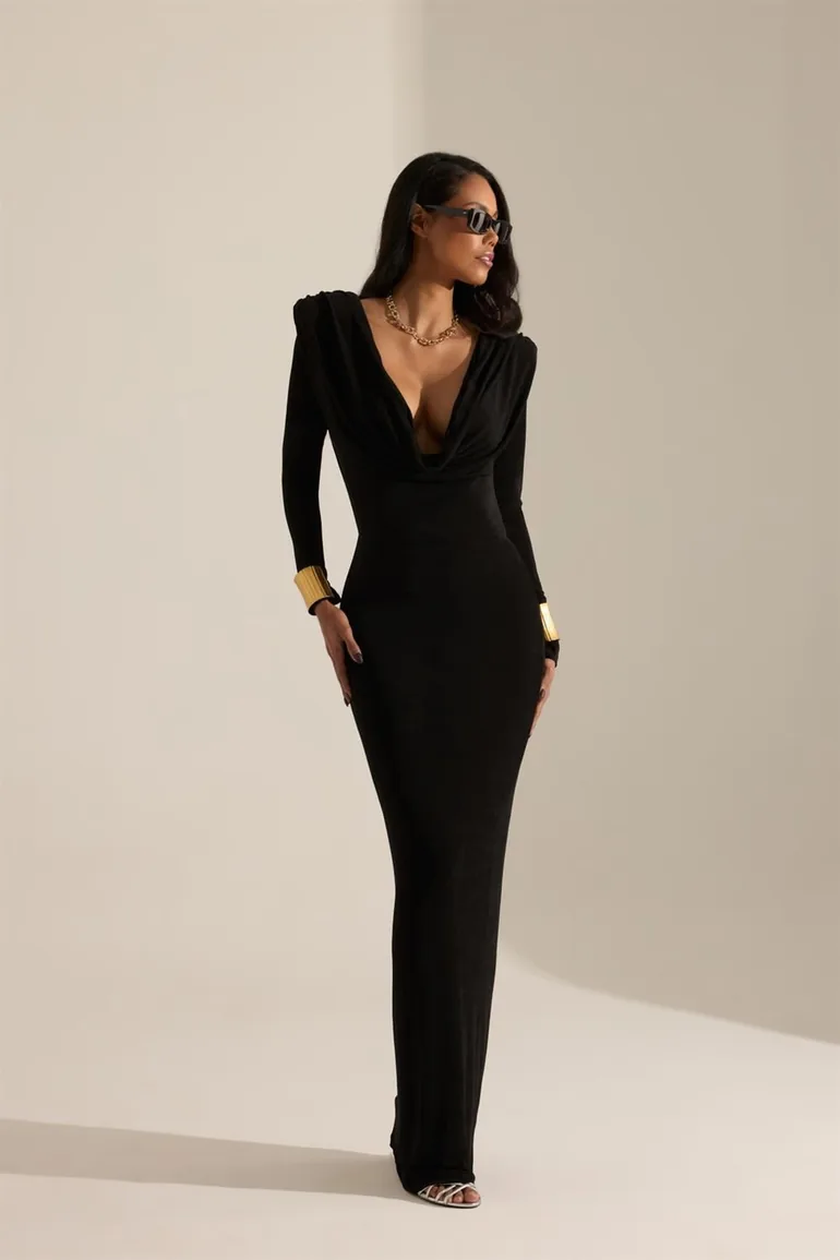 Philippe Degaje Low-cut Long Dress