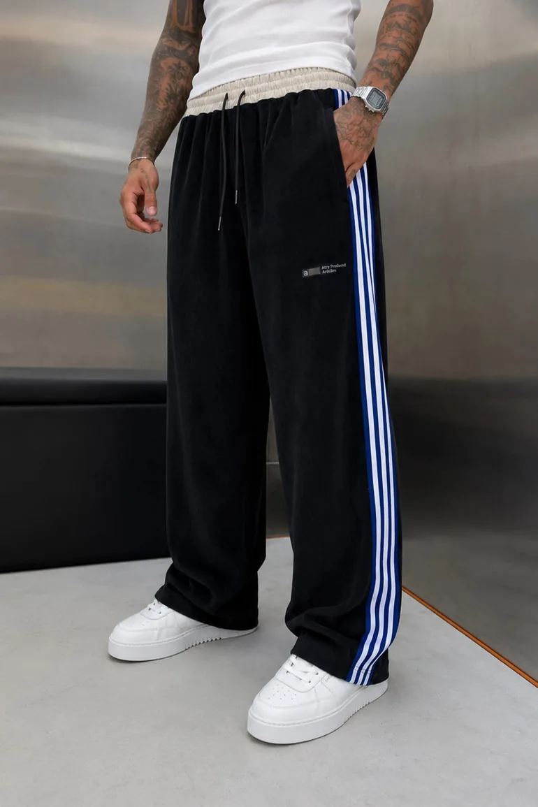 NOMARC Striped Wide-Leg Drawstring Sweatpants