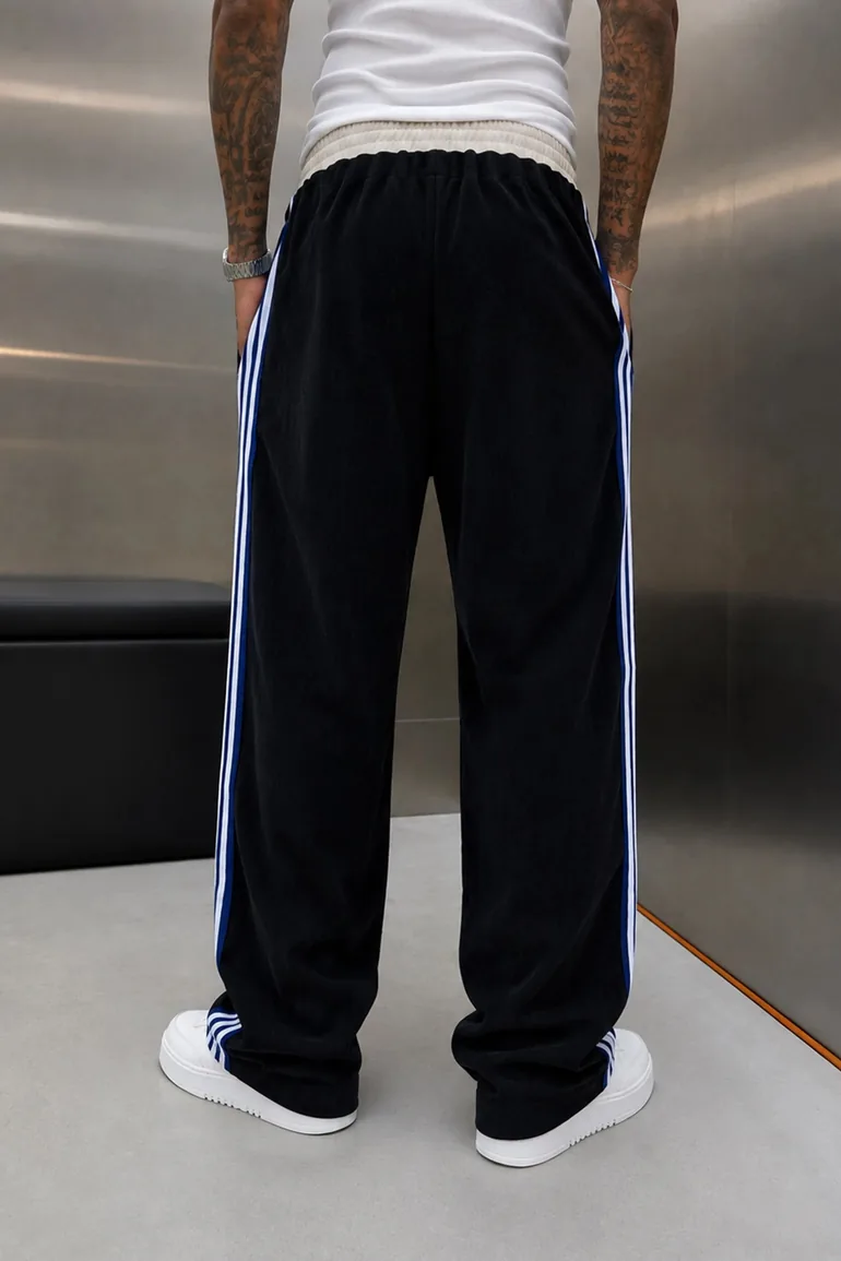 NOMARC Striped Wide-Leg Drawstring Sweatpants - 3