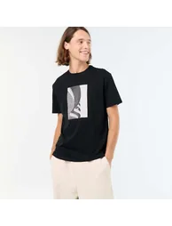 Short-sleeved graphic print T-shirt BLACK - 2