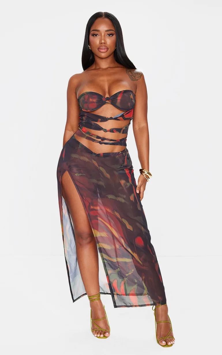 cut out split maxi dress V-Neck Cut Out Split Maxi Dress Black / XL
