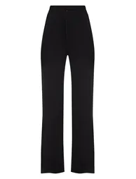 Black Drawstring Jersey Wide Leg Jogger - 2