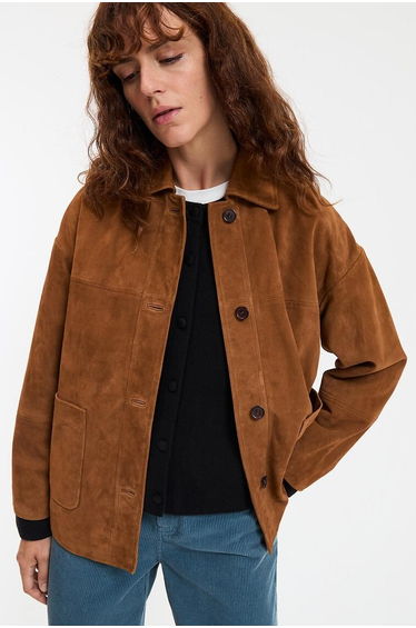 Suede Buttoned Jacket