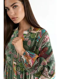 فستان هيكوب ماكسي على شكل حرف A بأكمام طويلة - 4