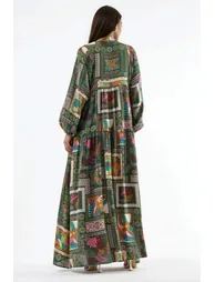 فستان هيكوب ماكسي على شكل حرف A بأكمام طويلة - 5