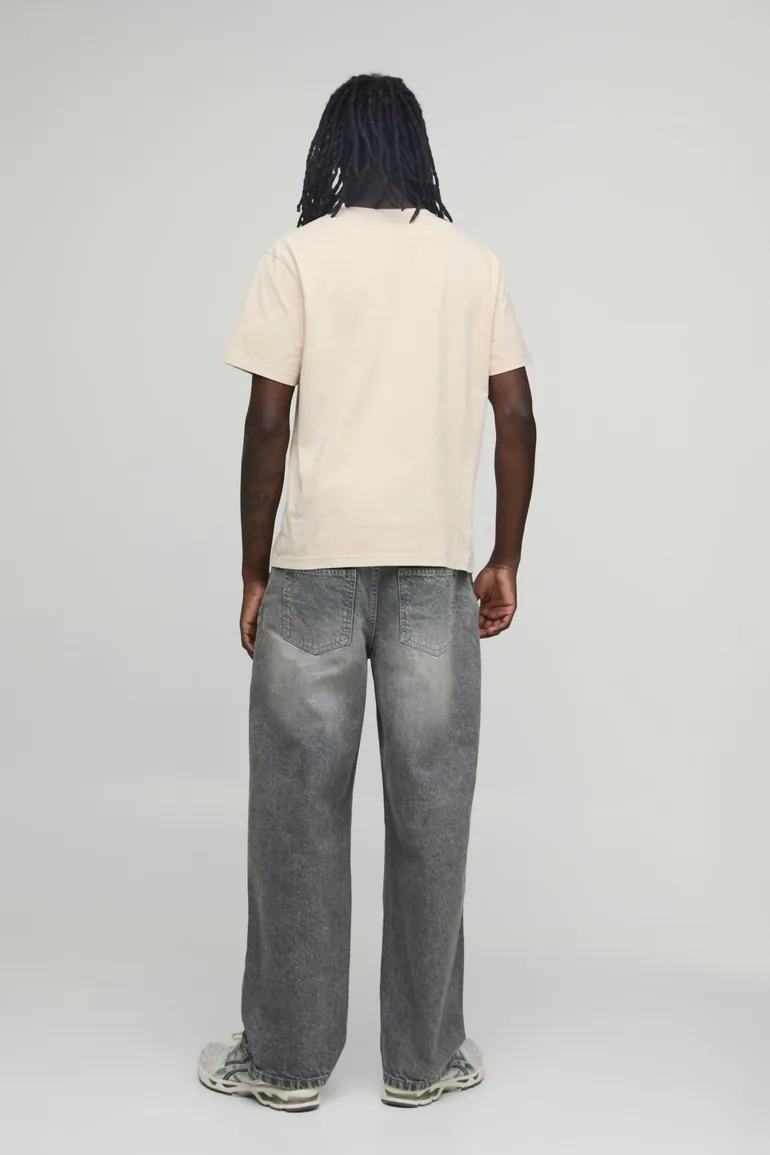 Basic Relaxed Fit Jeans - stone - 2