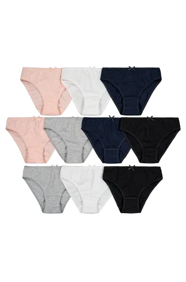 Pack of 10 Briefs in Plain Cotton