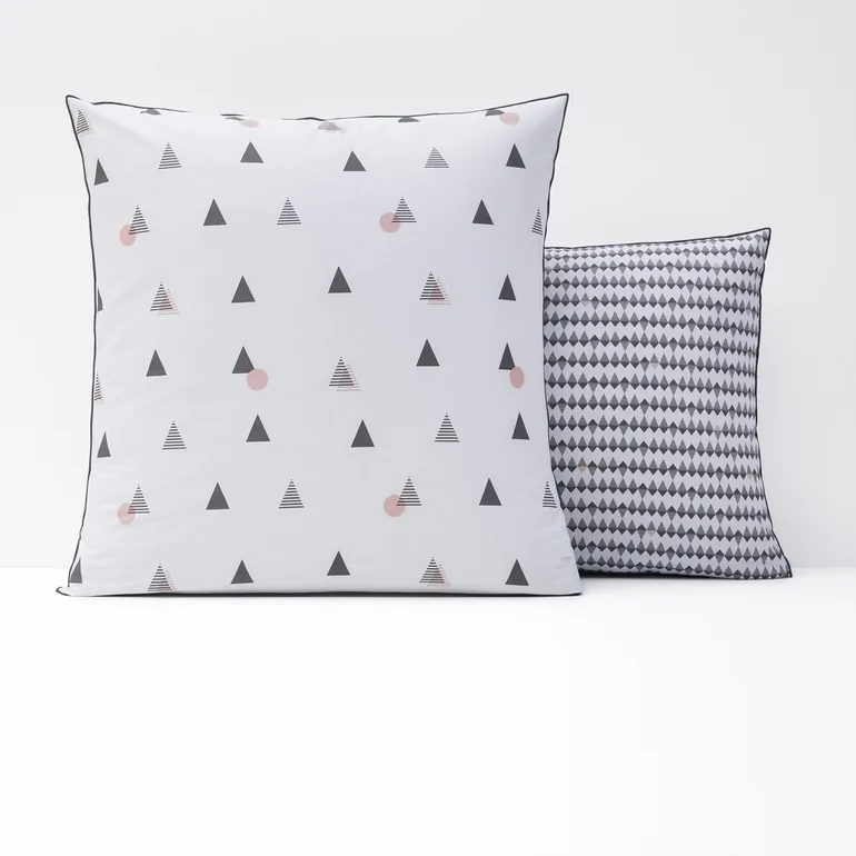 DIGNA Geometric Print Cotton Percale Pillowcase
