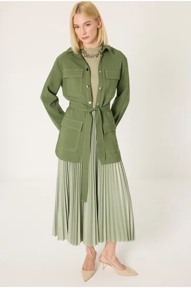 WAIST BELTED OUTER SHIRT