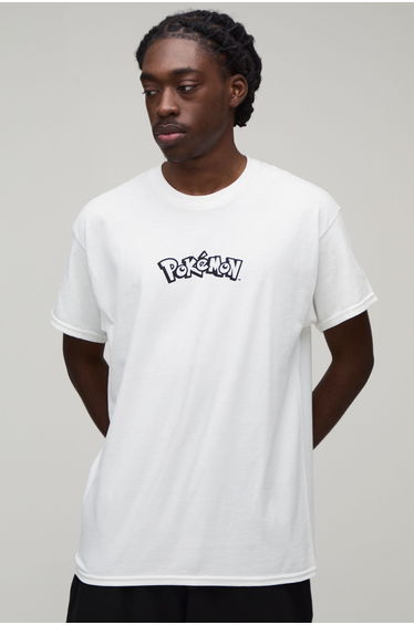 Oversized Mewtwo Pokemon License Print T-shirt - white
