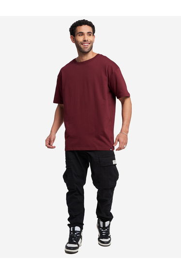 Maroon Oversized Cotton T-Shirt