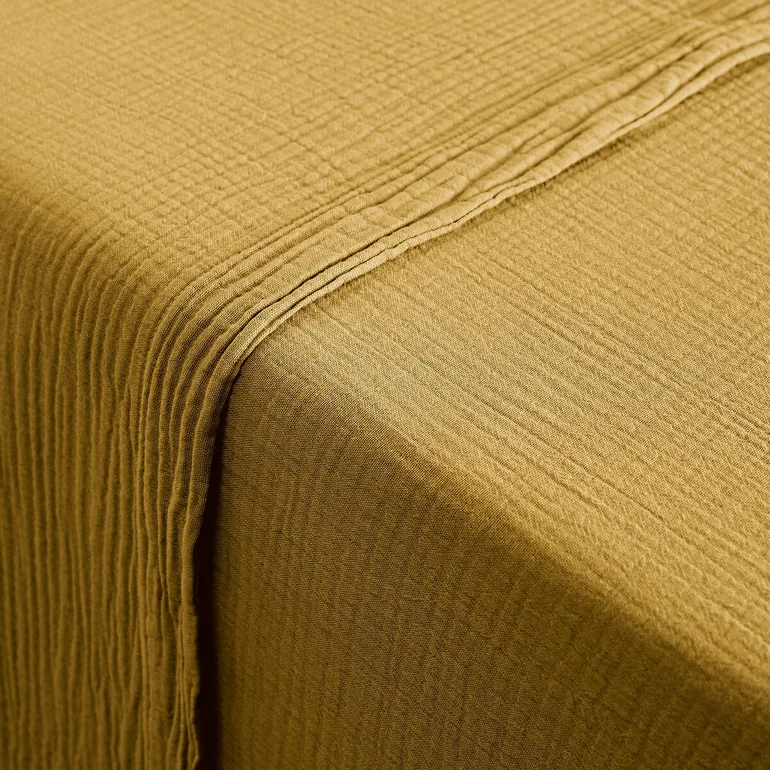 Kumla Plain 100% Cotton Muslin Flat Sheet - 2