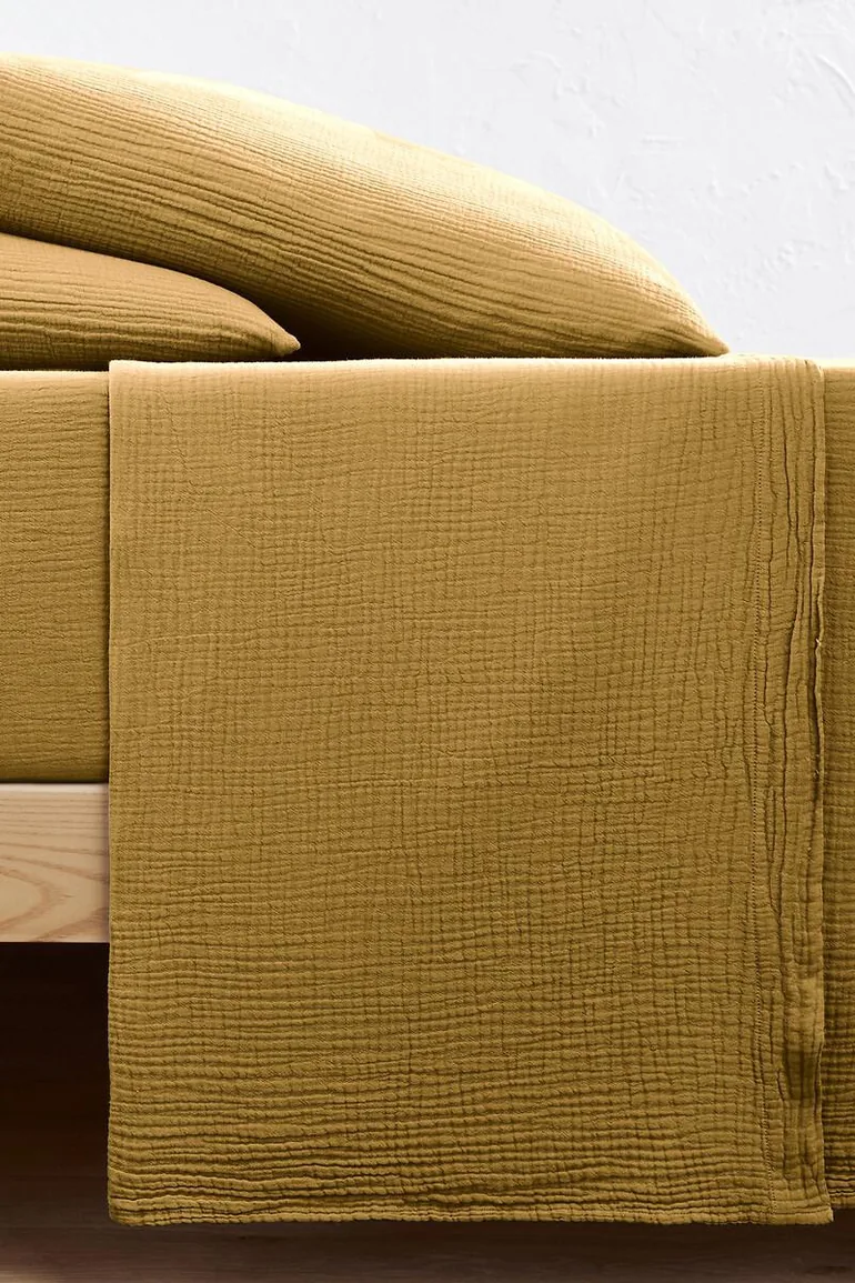 Kumla Plain 100% Cotton Muslin Flat Sheet