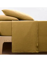 Kumla Plain 100% Cotton Muslin Flat Sheet - 1