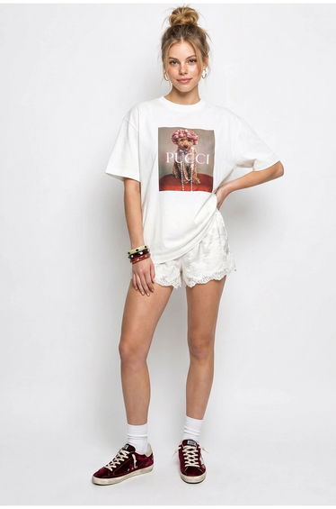 LUCCI Oversized Printed Cotton T-Shirt
