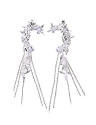 Crystal Flower Tassel Ear Clip - 2
