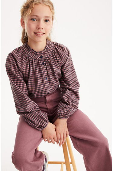 Checked Cotton Shirt in Loose Fit