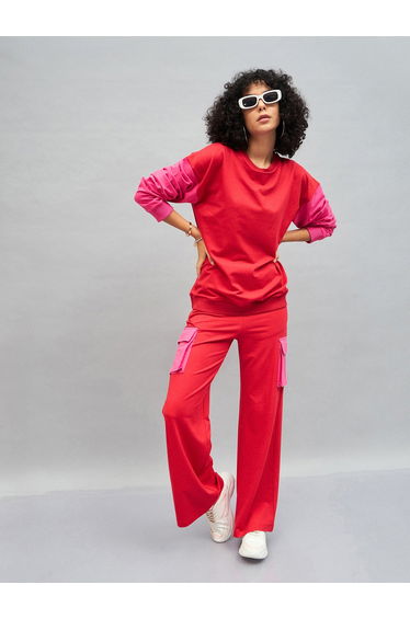 Oversized Color Block Sweatshirt
